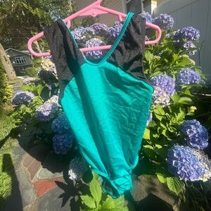 GK teal gymnastics leotard